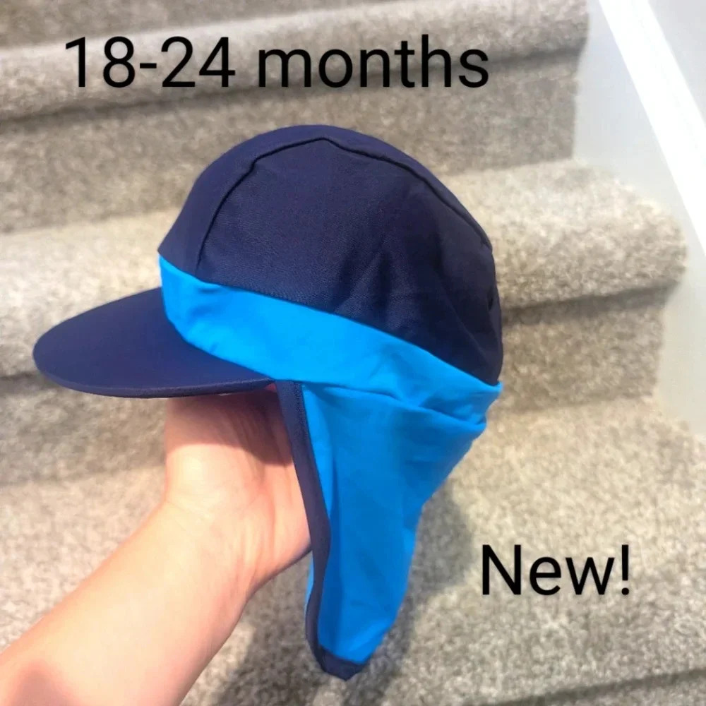 🎈3/$15🎈New! 18-24 months UPF 50+ Sun Hat blue visor and fabric over neck